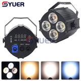 YUER™️ 4X30W COB Par Light Dyeing DMX512 8/9CH Voice Control For DJ Disco Stage Wedding Music Party Dance Floor Indoor Room Nighclub