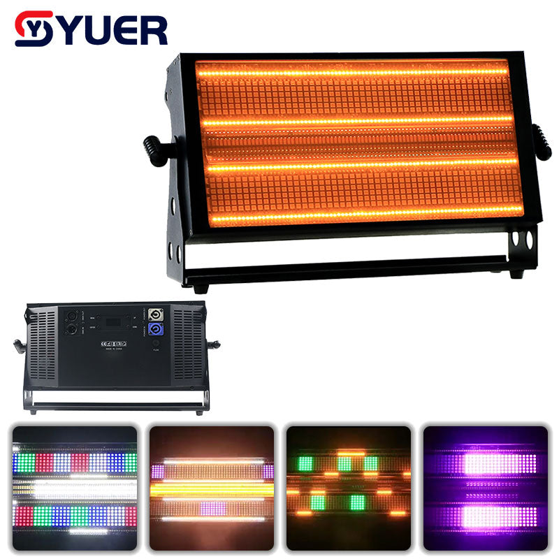 YUER™ Luz estroboscópica LED súper brillante de 20 segmentos RGB 3 en 1 con efecto de flash de alto brillo blanco cálido y frío para escenario, estroboscopio, DJ, fiesta, lavado