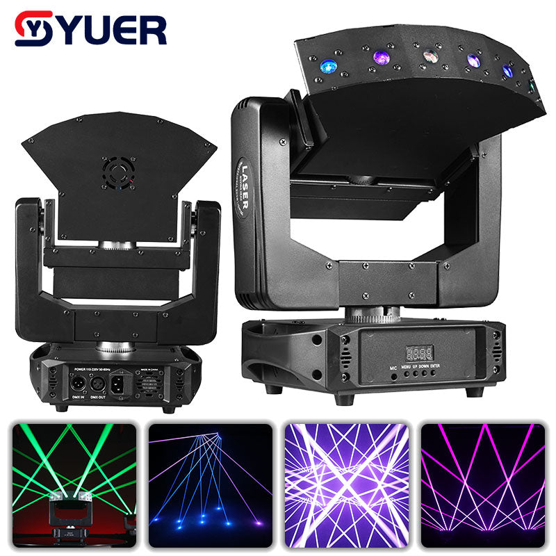 YUER™ Mini 6 Eyes XYZ Stage Effect Infinite Rotation RGB Laser Bar Beam Lighting for DJ Disco Party Wedding Moving Head Projector DMX512