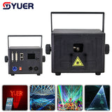 YUER™️ New 5W RGB Animaiton Laser Light With APP Control Beam Pattern Stage Lights DMX512 16CH DJ Disco Wedding Bar Stage Effect