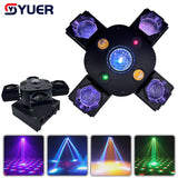 YUER™️ NEW 4X15W RGBW Laser Lamp Moving Head Light Beam Strobe Magic Ball Projector 14/21DMX Stage DJ Bar Party Stage Light 4in1