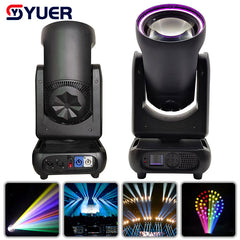 YUER™️ Lyre à tête mobile 230W 7R Beam avec anneau 3 prismes effet arc-en-ciel DMX512 DJ Disco Soirée Bar Équipement de mariage Spot LED
