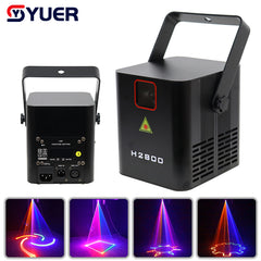 YUER™️ NEW Professional MINI 2W RGB DMX Animation Beam Scanner Stage Laser Light Projector DJ Disco Lights KTV Music Party Bar Wedding