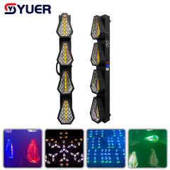 YUER™️ Portman 4 cabezas brújula giratoria infinita luz retro 4X80W + 48X3W LED efecto de flash retro luz DJ discoteca fiesta bar boda DMX 