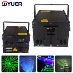 YUER™ Con ILDA 2W Láser RGB Animación Control por APP Control Remoto Proyector de Rayos Escáner Luces de Escenario DMX DJ Efecto de Escenario de Discoteca