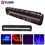 YUER™️ NEW Dj Moving Head Laser Light 8+8 eyes Red Laser RGB LED Beam Lighting DMX512 For Stage Night Club Bar Dance Floor