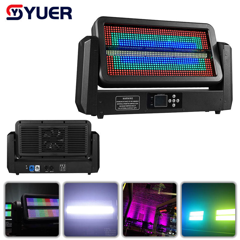 YUER™️ LED 96+20 segmentos RGB 3 en 1 Luces estroboscópicas de cabeza móvil Controlador DMX Dj Disco Fiesta Barra de lavado Efectos de iluminación de escenario estroboscópicos