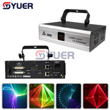 YUER™️ 2W RGB Scanning Animation Laser Light Voice Control Disco Stage Light Party Show Laser Projector Effect Lamp for Home Party KTV