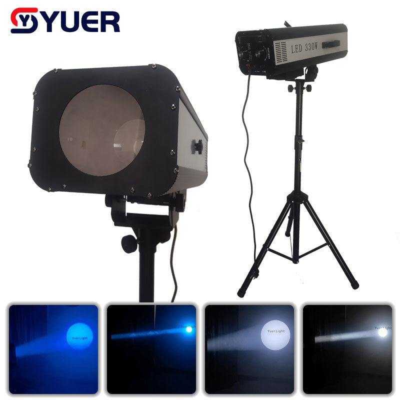 Foco de seguimiento LED YUER™️ 330W 6 colores + luz blanca con estuche de vuelo para bodas, teatro, DJ, fiestas y espectáculos