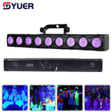 YUER™️ 9x12w LED UV Light Bar Stage Lighting Holiday Halloween Party Blacklight Fluorescent Poster Stage Lighting Dj Disco Purple Lamp