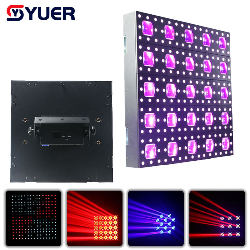 YUER™️ LED 25x30W RGBW Matriz de haz efecto cielo estrellado iluminación de escenario con 200x0.2w RGB efecto arcoíris barra de iluminación de escenario Dj discoteca club