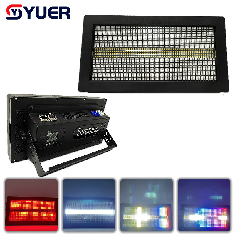 YUER™️ 350W 96+32 Segments Washing Effect RGBW LED Strobe Light DMX512 RDM Stage Bar Light For DJ Club Concert Show