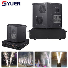 YUER™️ Máquina de chispas frías de doble cabezal giratorio de 1500W Altura de pulverización 1-5M DMX512 Equipo de efecto escénico con control remoto Decoración de boda Máquina de bengalas para fiestas