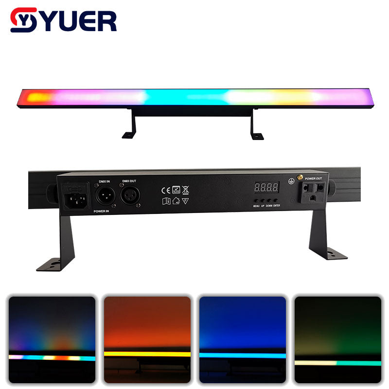 YUER™️ 124PCS 5050 RGB 3IN1 LED Luces de píxeles planas Control DMX Digital Dream Bar DJ Party Club Tiras de luces LED multicolores 