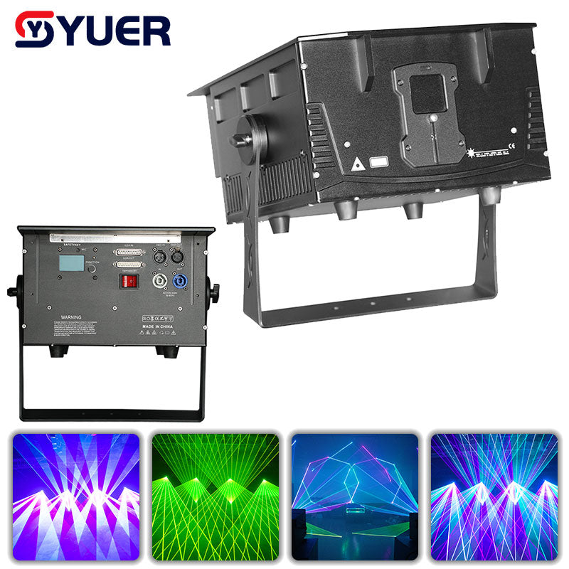 YUER™️ Waterproof 10W 15W 20W RGB Laser Light ILDA DMX Animation Beam Scanner Stage 35Kpps 3D Laser Projector Dj Disco Party Christmas