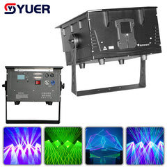 YUER™️ Waterproof 10W 15W 20W RGB Laser Light ILDA DMX Animation Beam Scanner Stage 35Kpps 3D Laser Projector Dj Disco Party Christmas