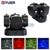 YUER™️ 4 Head 16X10W RGBW +RG Laser Strobe Beam Effect Moving Head Light For DJ Disco Stage Wedding Music Party Bar Club DMX512