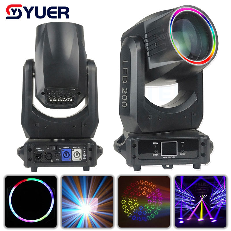 YUER™ 200W LED Beam Moving Head Lights Spot zoom Lighting Stage