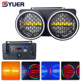 YUER™ 2x50W Gold + 128Pcs RGB 2 Eyes Retro Audience Lights With Aperture Matrix Light For DJ Party Stage Effect Lighting