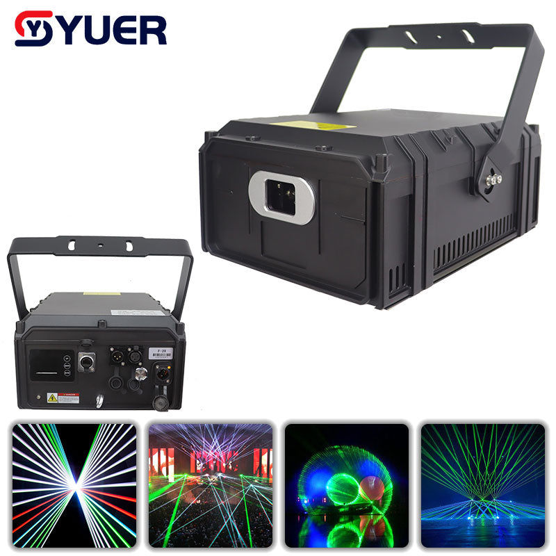 YUER™️ NEW Waterproof 12W 15W 20W RGB Laser Light ILDA DMX Animation Beam Scanner Stage 3D Laser Outdoor Projector Dj Disco Party Park
