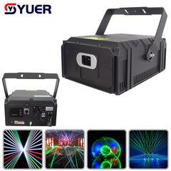 YUER™️ NEW Waterproof 12W 15W 20W RGB Laser Light ILDA DMX Animation Beam Scanner Stage 3D Laser Outdoor Projector Dj Disco Party Park