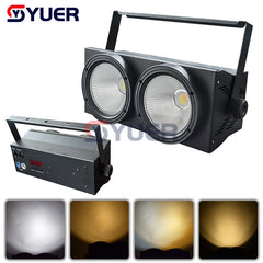 YUER™️ 2 ojos 2x100W blanco + blanco cálido 2 en 1 LED COB luz cegadora blanco frío y cálido iluminación de efecto de escenario de Fiesta de DJ profesional 