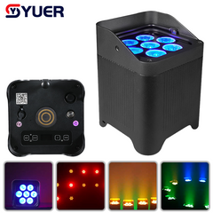 YUER™ IP65 Impermeable 7x18W LED RGBALC 6 en 1 Batería Par Light Efecto Wash DMX512 Control Remoto APP para DJ Discoteca Teatro Bar Club Evento Fiesta Iluminación de Escenario