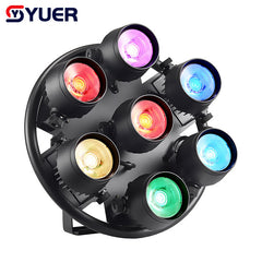 YUER™️ 7X50W LED Luz Par de Escenario Luces Retros Uplights flash de luz retro con Control DMX Activado por Sonido Efecto de Fondo de Escenario DJ para Fiesta Discoteca Espectáculo