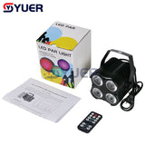 YUER™️ 4 Eyes LED RGB 3IN1 Par Light DMX512 Voice Contro For DJ Disco Stage Dance Hall Party Indoor Bar Professional background light