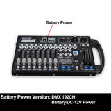 YUER™️ Mini Battery Powerd 192CH DMX512 Controller With Wireless Wifi Fader Command Wing Party Lighting Console Scene Dj Disco