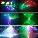 YUER™️ 2W RGB Scanning Animation Laser Light Voice Control Disco Stage Light Party Show Laser Projector Effect Lamp for Home Party KTV