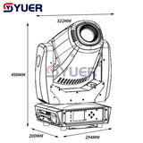 YUER™️ LED 230W Spot Moving Head Light Beam Wash Zoom Pattern led Stage Effect Lights DMX512 Music Control DJ Disco Bar Lamp Equipment