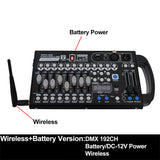 YUER™️ Mini Battery Powerd 192CH DMX512 Controller With Wireless Wifi Fader Command Wing Party Lighting Console Scene Dj Disco