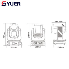 YUER™️ MINI LYRE LED 260W Spot Zoom GOBO Lumière à Tête Mobile pour DJ Discothèque Bar Boîte de Nuit Fête Musicale Danse Équipement de Scène DMX