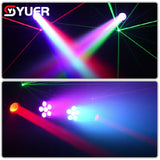 YUER™️ 2X40W Beam Moving Head 6X8W Par Light White Strobe Green Laser 4in1 Stand Dj Disco Effect Stage Lighting DMX Music Nightclub