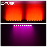 YUER™️ 9x12W LED RGBW 4IN1 DMX Wall Wash Lamp DJ Disco Party Stage Light Effect for Dance Bar Holiday Wedding Xmas Halloween Decorate