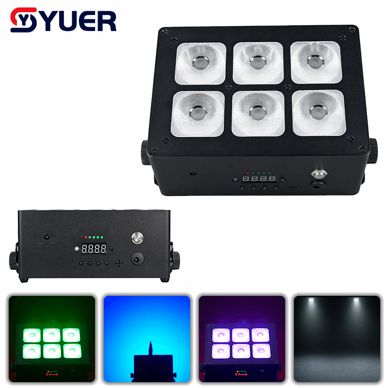 YUER™ 6x18W RGBWAUV 6in1 Battery Par Light Wash Effect DMX512 Sound Remote Control For DJ Disco Party Bar Club Wedding Stage Effect Lighting