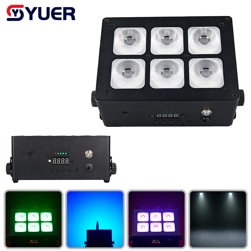 YUER™ 6x18W RGBWAUV 6in1 Battery Par Light Wash Effect DMX512 Sound Remote Control For DJ Disco Party Bar Club Wedding Stage Effect Lighting
