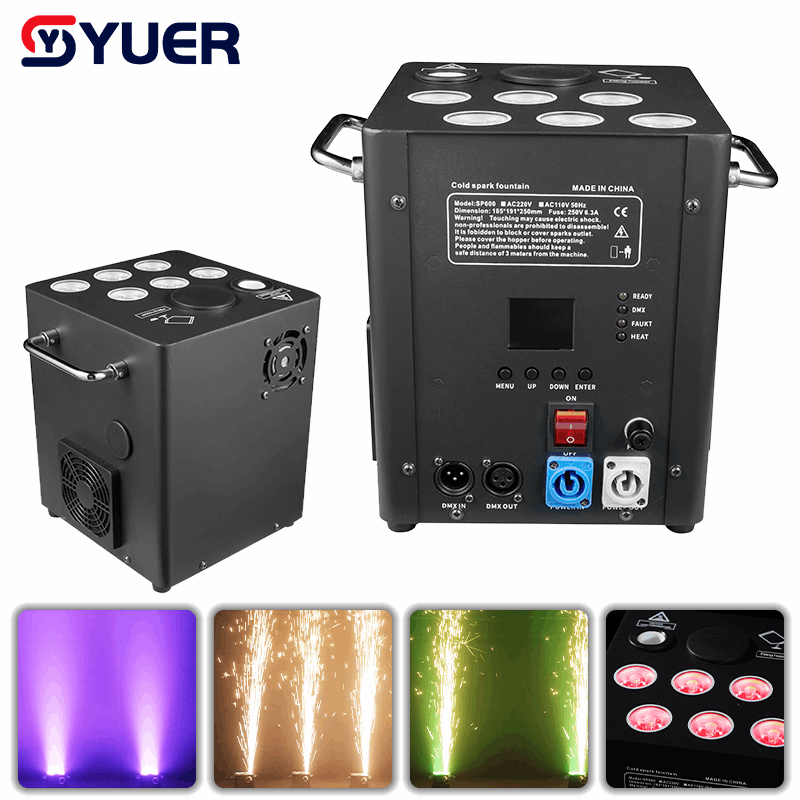 YUER™ 6x60W RGBW 4in1 Cold Spark Firework Machine DMX512 Remote Control For DJ Disco Party Bar Club Wedding Stage Effect Lighting