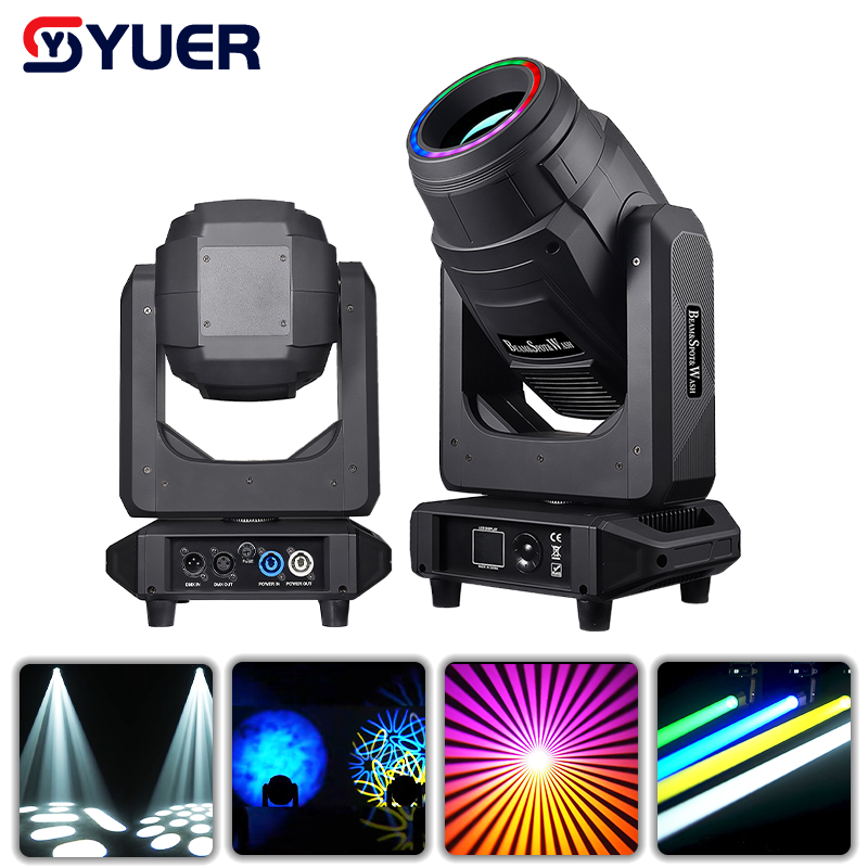 YUER™ 300W LED Beam Spot Wash Moving Head Light With Ring Frost Focus Effect DMX512 For DJ Disco Wedding Event Party Bar Club