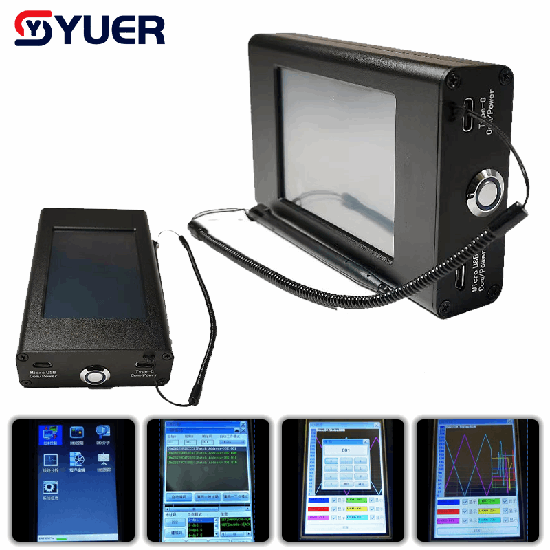 YUER™ 3.5-inch High-definition Touch Screen DMX Addresser RDM/DMX512 Code Writer Encoder Dialer Address Codes With GUI Graphics System For Stage Lighting Engineering Construction and Testing Assistant