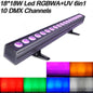 YUER™️ New Arrival 18X10W RGBW 4IN1/18X15W RGBWA 5IN1/18X18W RGBWA+UV 6IN1 LED Bar Wall Washer Lights DMX512 Washer Flood lights Dj Bar Party Show Stage Lighting