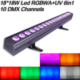 YUER™️ New Arrival 18X10W RGBW 4IN1/18X15W RGBWA 5IN1/18X18W RGBWA+UV 6IN1 LED Bar Wall Washer Lights DMX512 Washer Flood lights Dj Bar Party Show Stage Lighting