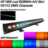 YUER™️ IP65 Water Proof Point Control 1  18X10W RGBW 4in1/18X15W RGBWA 5in1/18X18W RGBWAUV 6IN1 LED Wall Wash Light DMX LED Line Bar Wash Stage Light For Dj Waterproof Running Horse Point Control