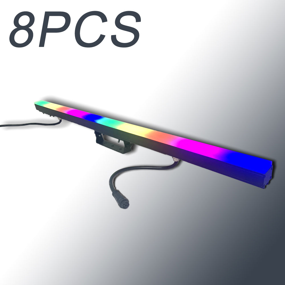 YUER™️ 80x0.5w SMD 5050 RGB LED Pixel Bar tubo de luz impermeable lente cuadrada blanca tira lineal luz DMX para discoteca DJ Club Bar fiesta 
