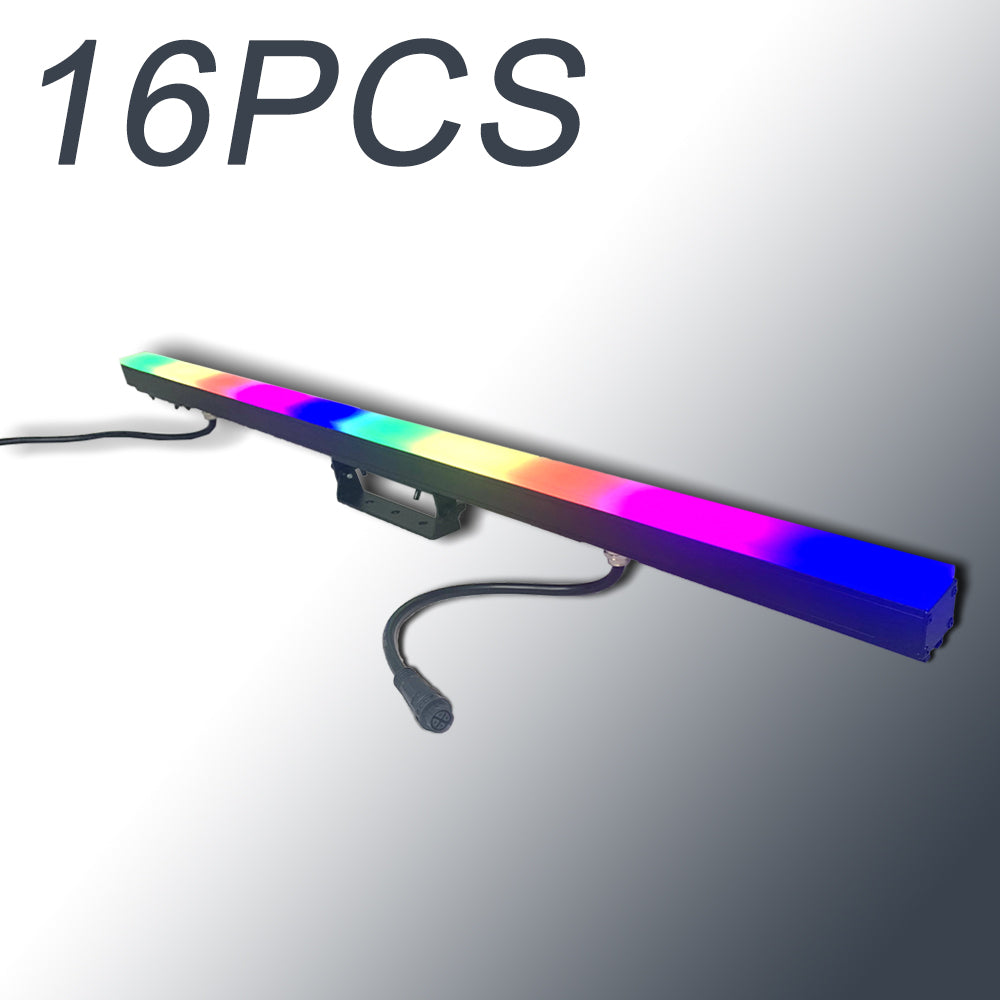 YUER™️ 80x0.5w SMD 5050 RGB LED Pixel Bar tubo de luz impermeable lente cuadrada blanca tira lineal luz DMX para discoteca DJ Club Bar fiesta 