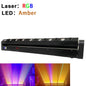 YUER™️ Swinging 8 Eye Red Laser Rainband LED Full Color Beam Light DMX DJ Disco Laser Moving Head Light  Bar Party Show Laser