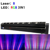 YUER™️ Swinging 8 Eye Red Laser Rainband LED Full Color Beam Light DMX DJ Disco Laser Moving Head Light  Bar Party Show Laser