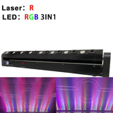 YUER™️ Swinging 8 Eye Red Laser Rainband LED Full Color Beam Light DMX DJ Disco Laser Moving Head Light  Bar Party Show Laser