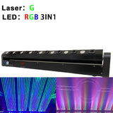 YUER™️ Swinging 8 Eye Red Laser Rainband LED Full Color Beam Light DMX DJ Disco Laser Moving Head Light  Bar Party Show Laser